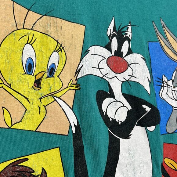 Vintage Sylvester & Co TShirt One Size Warner Bros Looney Tunes Night Sleep 1996 - Picture 3 of 10